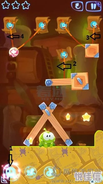 详尽解析：割绳子魔法远古书库5-7关卡三星完美通关攻略指南