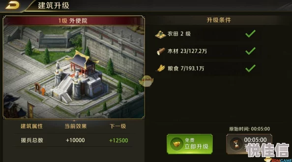 真龙霸业建筑升级全攻略：王城升级资源需求详解